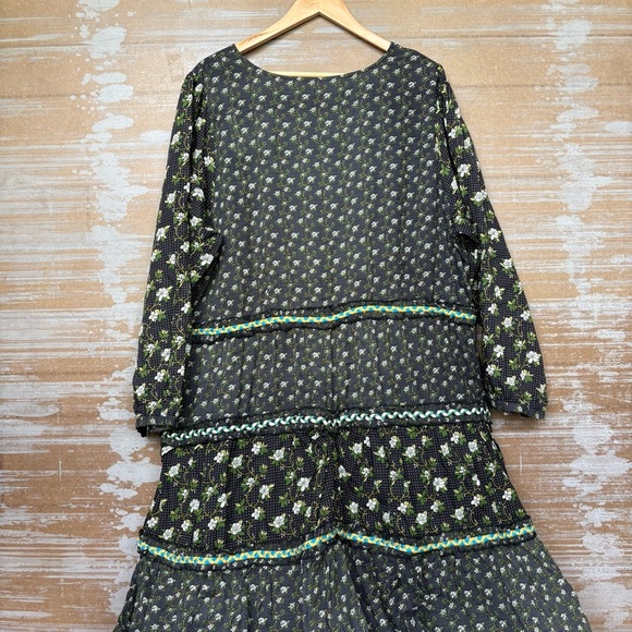 Anthropologie NWT Karoline Tiered Midi Dress Preppy Boho Western Plus Womens 22W - Picture 6 of 8